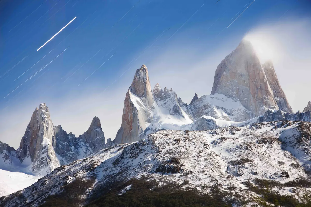 Fitz Roy at night, under the stars